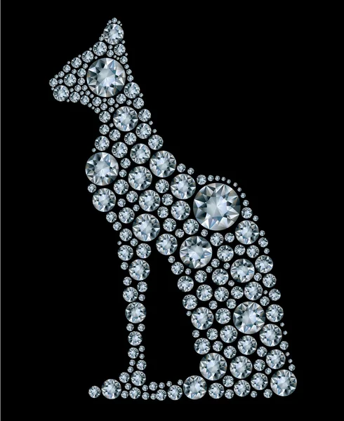 Вектор блестящий алмаз кошка — стоковый вектор