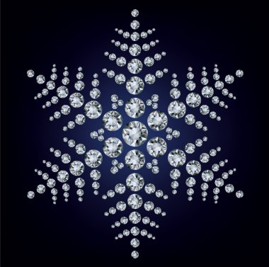 Snowflake made from diamonds. vector illustration clipart