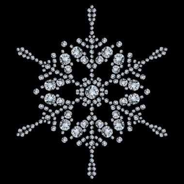 Snowflake made from diamonds. vector illustration clipart