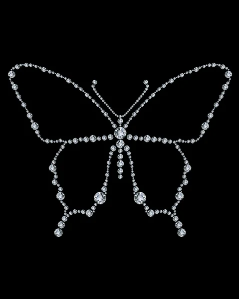 Diamond butterfly, vector illustration — Stock Vector