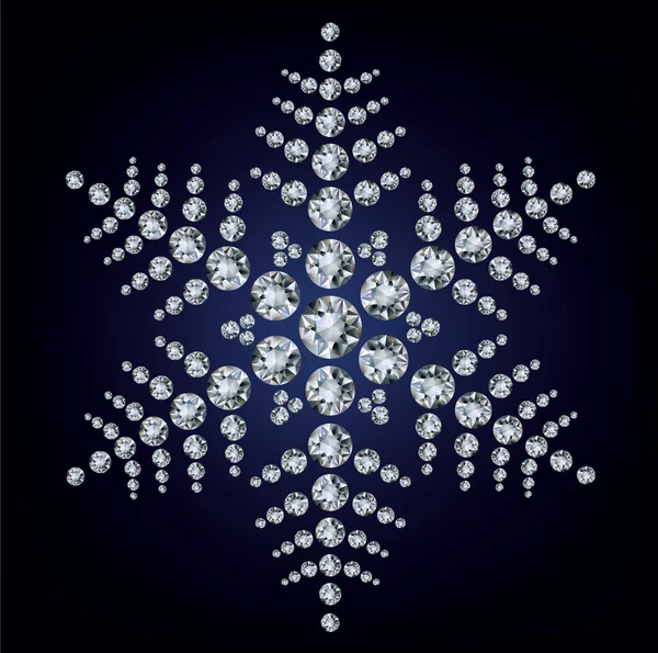 Νιφάδα χιονιού από διαμάντια. εικονογράφηση φορέας — Διανυσματικό Αρχείο