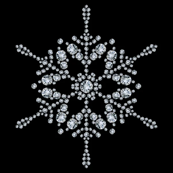 Floco de neve feito de diamantes. ilustração vetorial Vetor De Stock