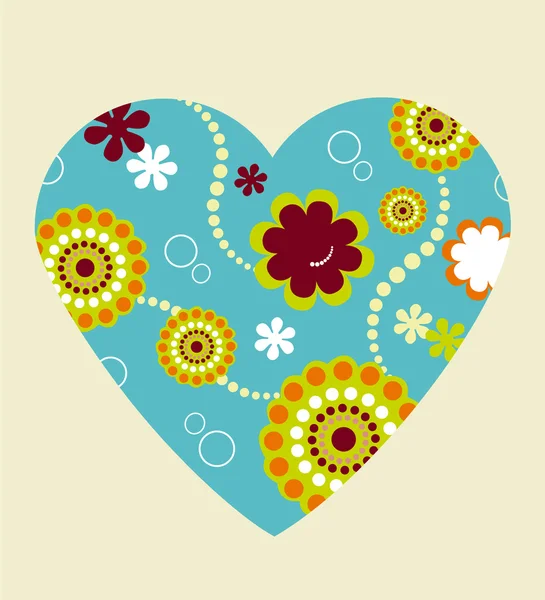 Tavaszi virág Valentin szív — Stock Vector