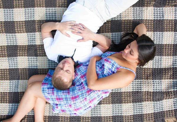 Happy young couple expecting a baby — Stock Photo, Image