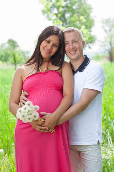 stock image Happy young couple expecting a baby