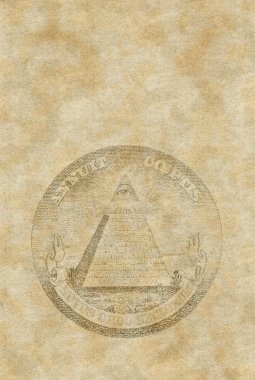 Old paper sheet with pyramid clipart