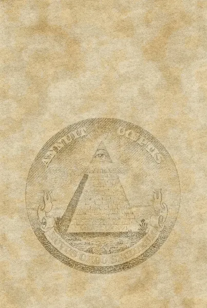 피라미드와 함께 오래 된 종이 시트 — 스톡 사진