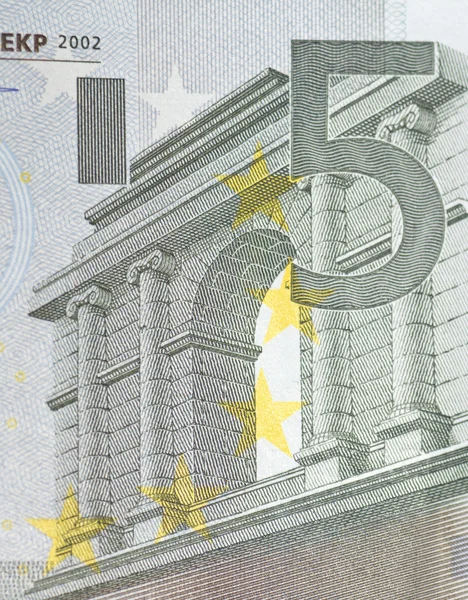 Fragmento de 5 euros — Fotografia de Stock