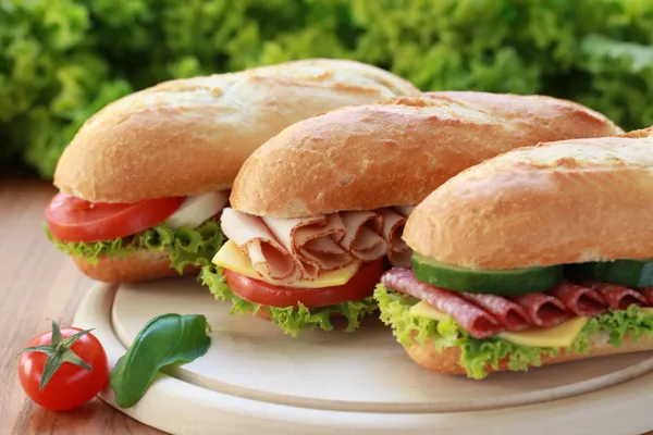 Три бутерброди Стокове Фото