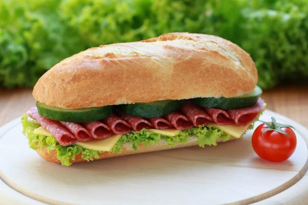 Sanduíche de salame — Fotografia de Stock