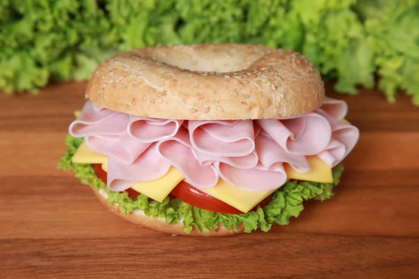 stock image Bagel with ham