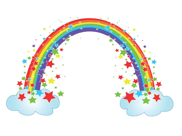 Decoración con arco iris — Vector de stock