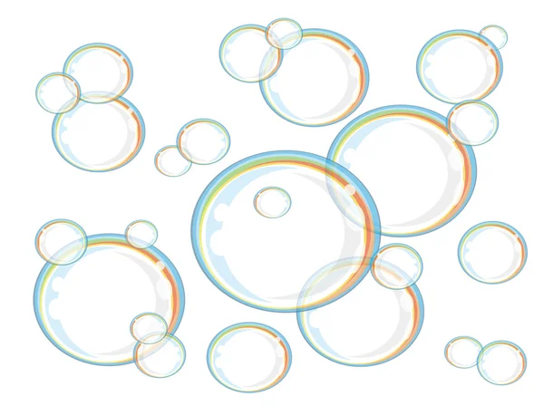 stock vector Rainbow soap bubbles