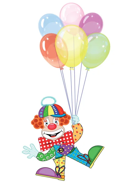 Clown mit Luftballons — Stockvektor