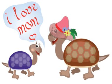 Mothers day,turtles clipart