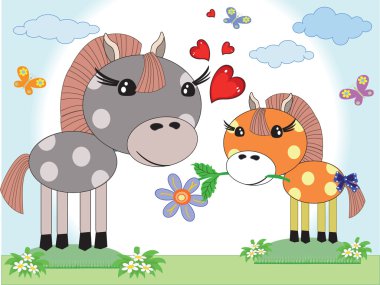 Mothers day,horses clipart