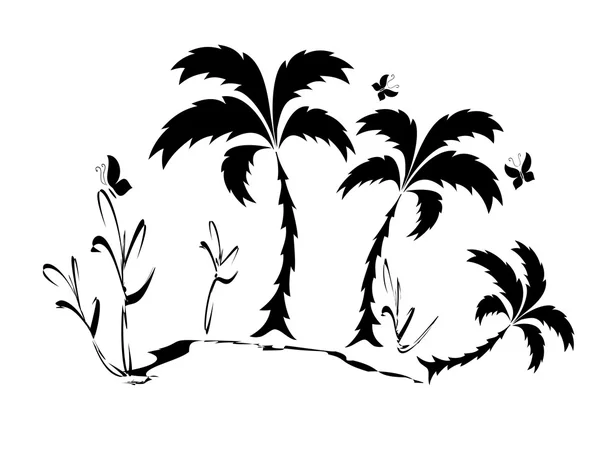Пальмові дерева силует — стоковий вектор