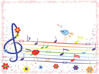 Music rainbow,frame clipart