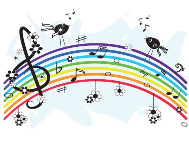 Music rainbow clipart
