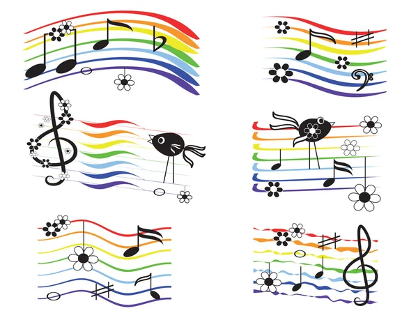 Música arco iris conjunto — Archivo Imágenes Vectoriales