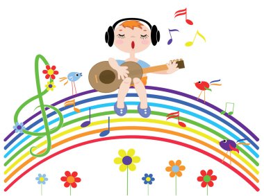 Music rainbow clipart