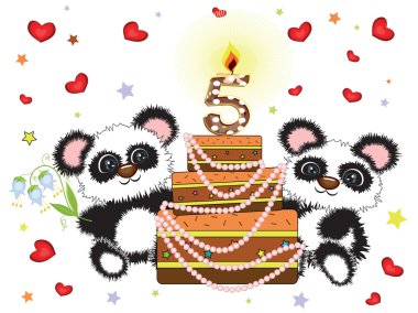 Birthday, background, five years clipart