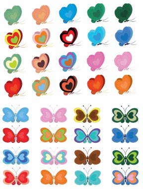 Butterflies set clipart