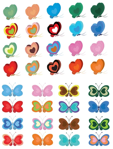 Sada motýlů — Stockový vektor