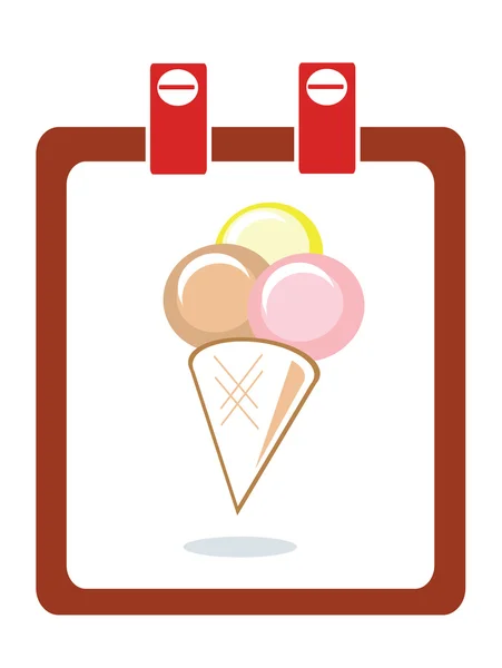 Calendar with ice cream — Stock Vector