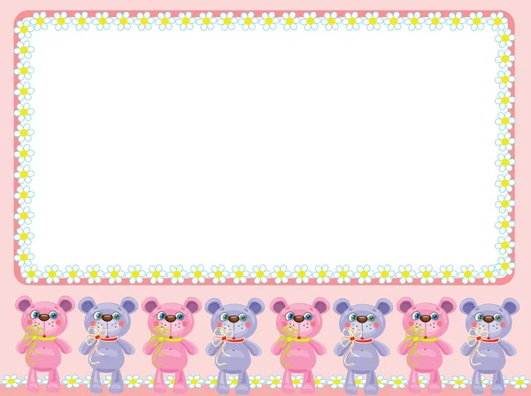 Background with cute little bears — Stock Vector
