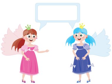 Dialog of the two young girls clipart