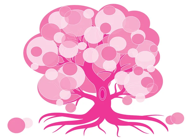 Pink tree — Stock Vector