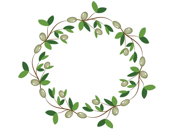Olive wreath,vector, — Stock Vector