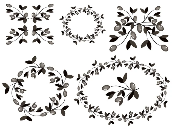 Декор з оливковими гілками — стоковий вектор