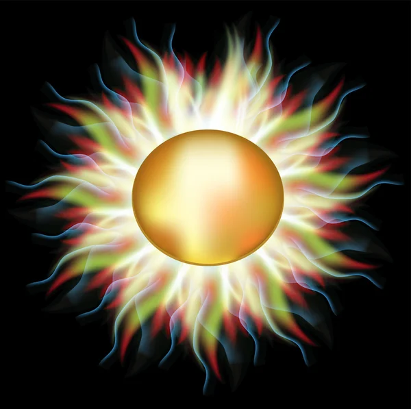 Logo solaire vectoriel, maille utilisée . — Image vectorielle
