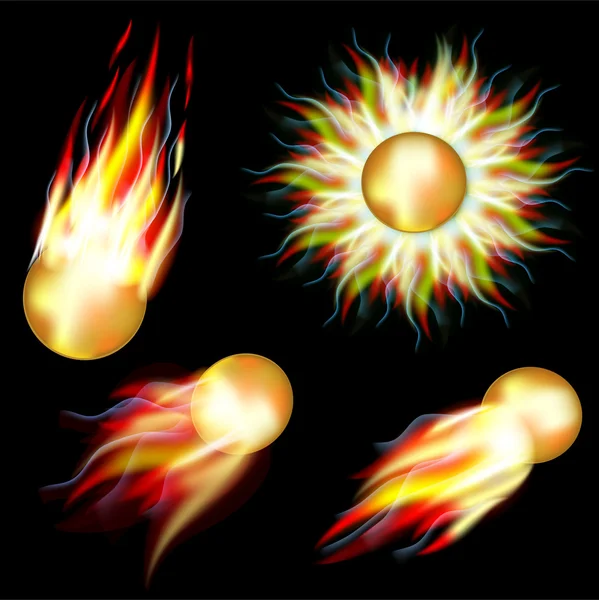 Векторні вогняні кульки, використовується сітка . — стоковий вектор