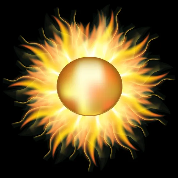 Vektorové logo sun, použité pletivo. — Stockový vektor