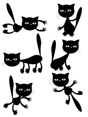 Vector black cats clipart