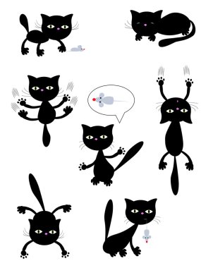 Kara kediler vektör
