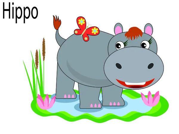 Vector animals ,hippo — Stock Vector