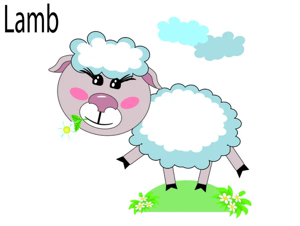 Vektor állatok, bárány — Stock Vector