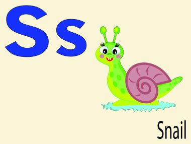 Animal alphabet S ,vector clipart