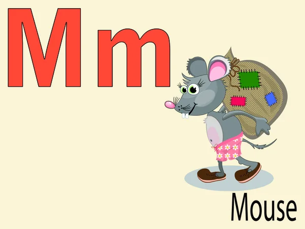 ตัวอักษรสัตว์ M, เวกเตอร์ — ภาพเวกเตอร์สต็อก