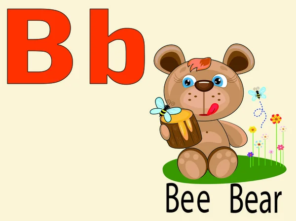 Animal alphabet B ,vector — Stock Vector