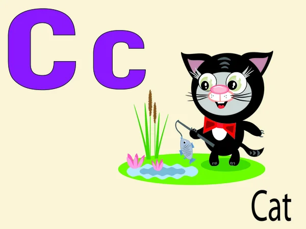 Animal alphabet C ,vector — Stock Vector