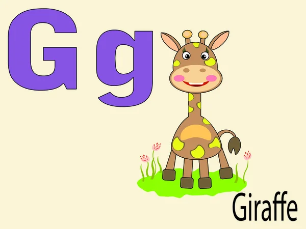 Dierlijke alfabet g, vector — Stockvector