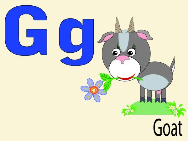 Животный алфавит G, вектор — стоковый вектор
