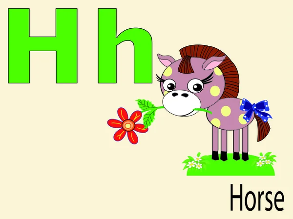 Alfabet zwierząt h, wektor — Wektor stockowy