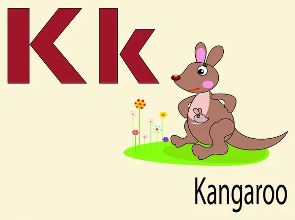 Alfabeto animal K, vetor —  Vetores de Stock