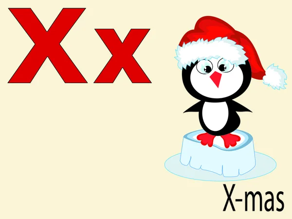 Alphabet animal X, vecteur — Image vectorielle